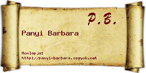 Panyi Barbara névjegykártya